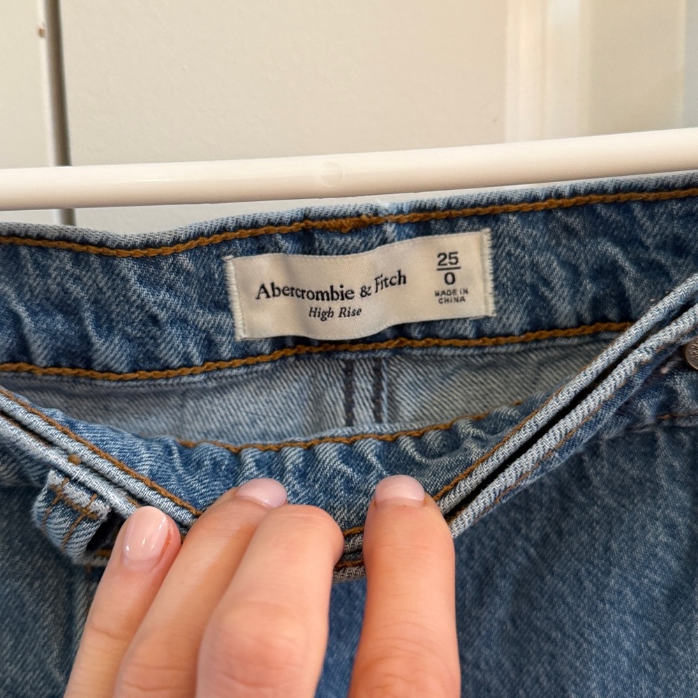 Abercrombie High Rise Denim Wrap Mini Skirt - Picture 3 of 3